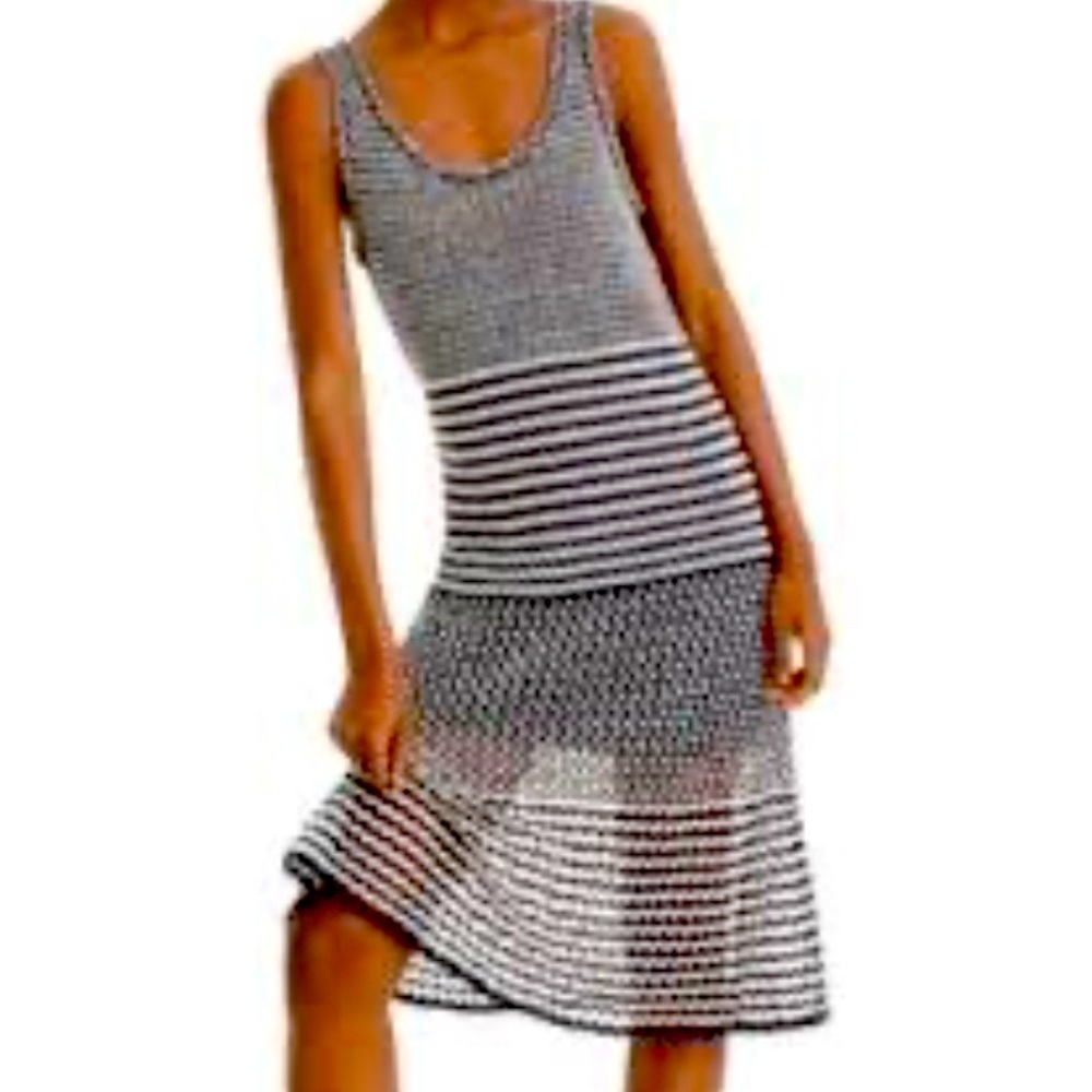 J.Crew L7722 Knit Nautical Tank Dress Navy White Womens Size XXL Linen
